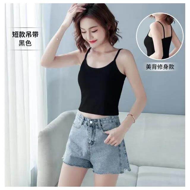 新款吊带背心打底衫内搭修身短上衣夏季薄款女式设计感打底衣洋气
