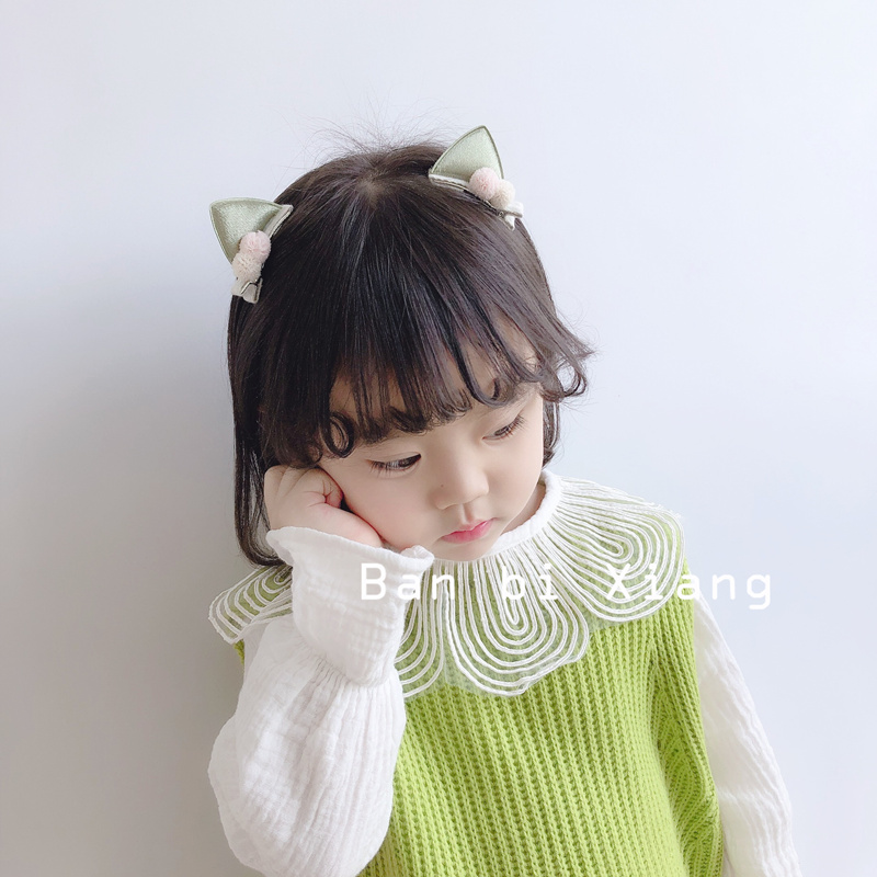 儿童发夹韩版公主猫咪耳朵发夹立体小孩发卡发饰女童边夹宝宝头饰