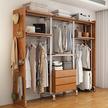 金属衣柜实木2025新款爆款卧室家用铁艺钢架结构洞洞板衣帽间定制
