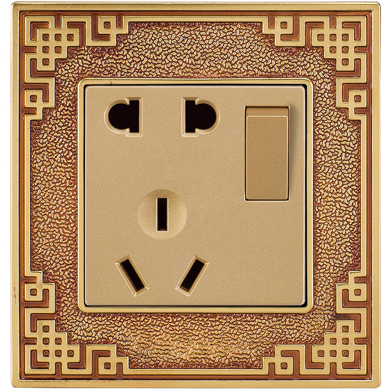 Moke Oriental Rhyme Series switch All copper socket household villa European gold 86 Dark outfit Pentapore socketin the Electronic/Electrician , Outlet , Switch Socket Set  category - from Buy2taobao.com to provide professional Taobao agent buy service