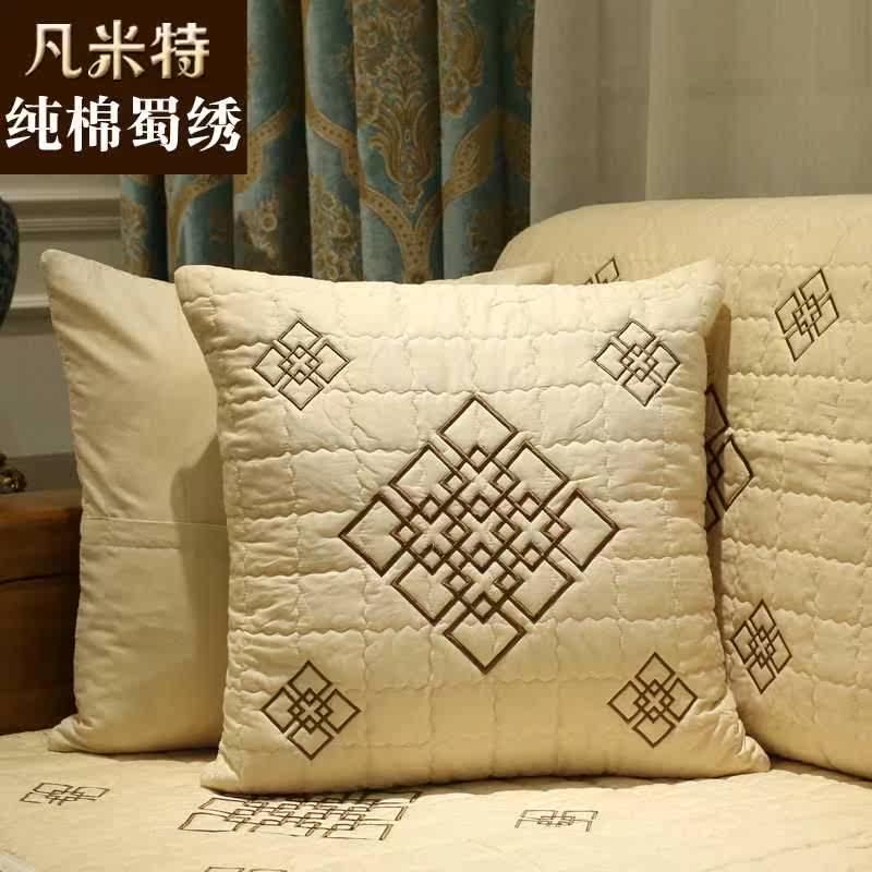 实木沙发垫子四季通用布艺1+2+3组合套装米色新中式中国风三人座|ruв категории домашний ткань, подушка/обивка/подушки на диване, подушки на диване - от Buy2taobao.com для оказания профессиональной услуги покупки агента Taobao