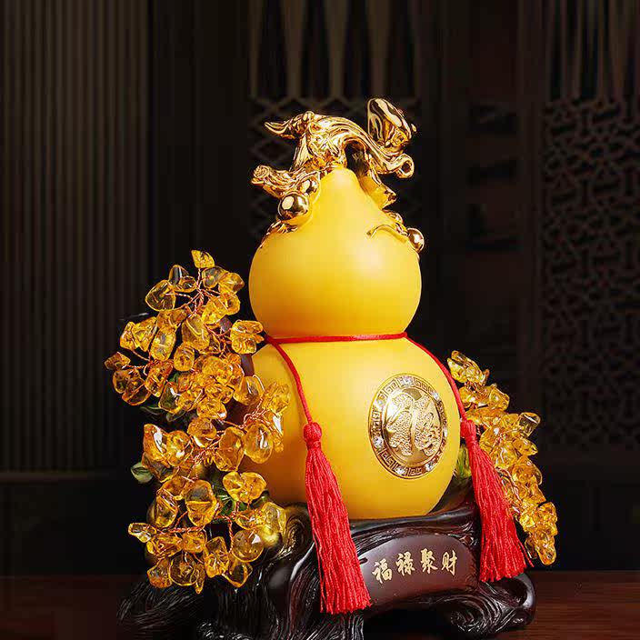 福禄聚财招财葫芦摆件家居客厅酒柜装饰品摆设乔迁开业礼品工艺品