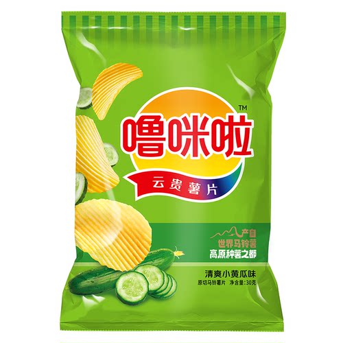 噜咪啦云贵特产薯片原切鲜切香脆马铃薯片 30g*1袋黄瓜味经典薯片