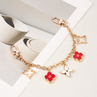 适用lv老花包包挂饰链挂件装饰链条配件包饰金属包链子老花黑白色