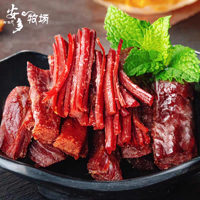甘肃甘南临夏特产安多手撕牦耗牛肉麻辣五香解馋清真休闲小零食