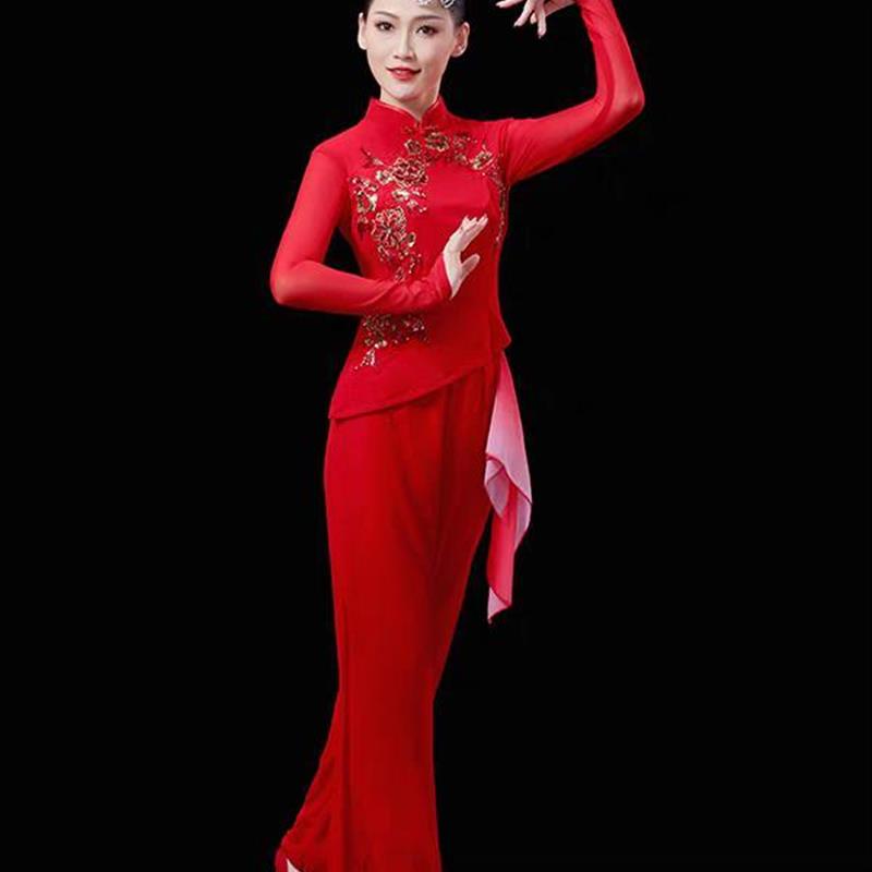 秧歌舞演出服装新款古典舞蹈服扇子东北胶州秧歌广场舞套装秧歌服