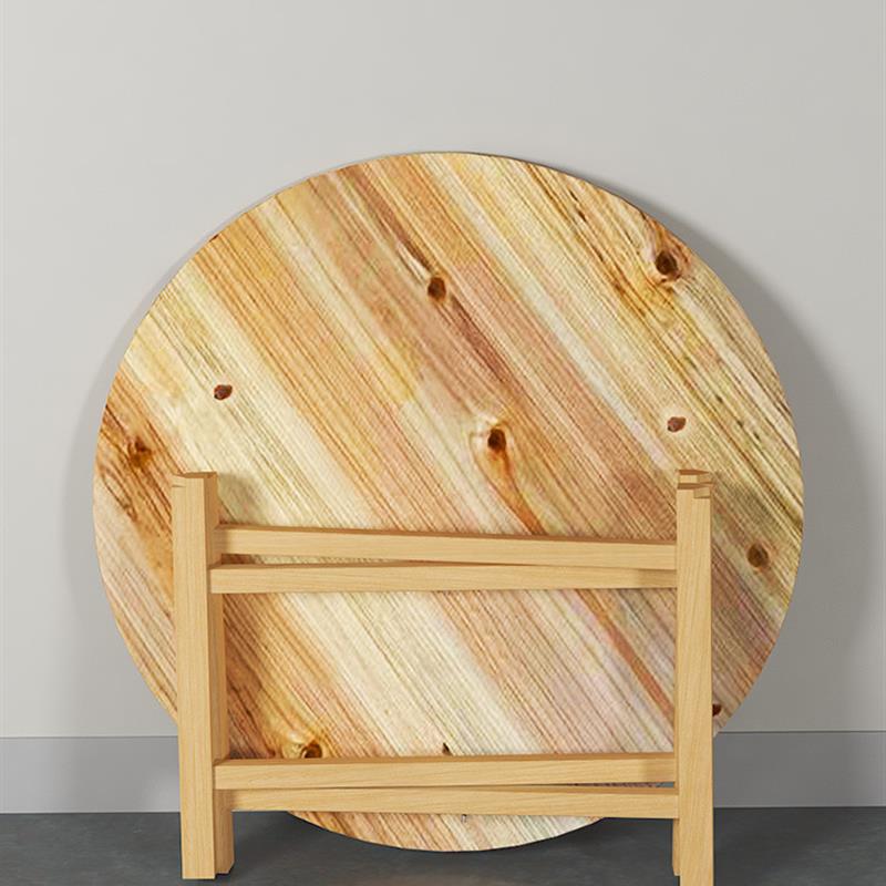 实木圆形餐桌和椅子组合加厚折叠转盘酒店大圆桌面板餐厅餐厅深夜