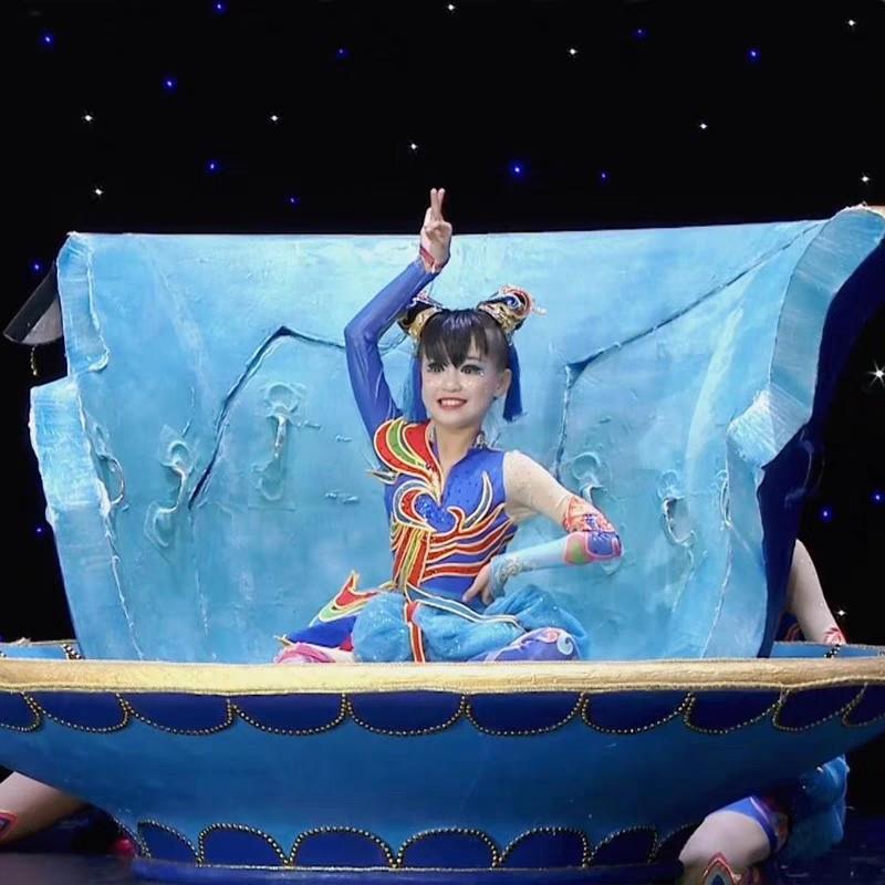非遗舞蹈爷爷的茶杯演出服儿童中国舞表演比赛曲目民族特色舞蹈