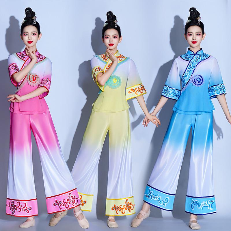 胶州秧歌服演出服女2025新款扇子舞茶趣采茶舞民族风古典舞蹈服装