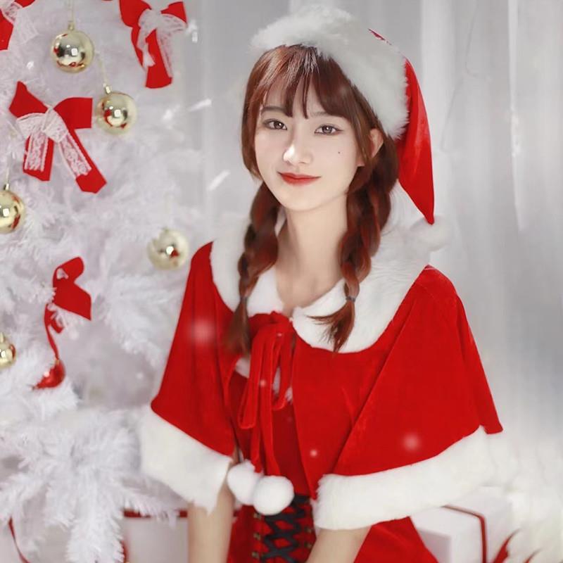 圣诞节服装成人服饰披风斗篷装扮披肩衣服女表演服儿童演出服派对
