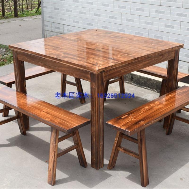 实木四方桌八仙桌餐桌方桌家用餐桌椅组合快餐桌大排档桌饭桌椅子