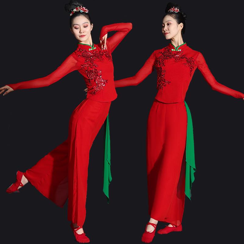 秧歌服演出服女2025新款胶州古典扇子舞蹈服装艺考中老年广场舞蹈