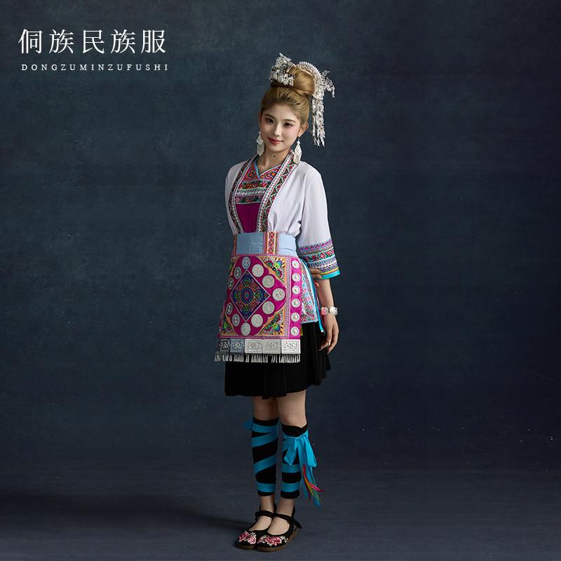 新款侗族服装少数民族服饰女成人贵州云南苗族舞蹈旅拍摄影表演服