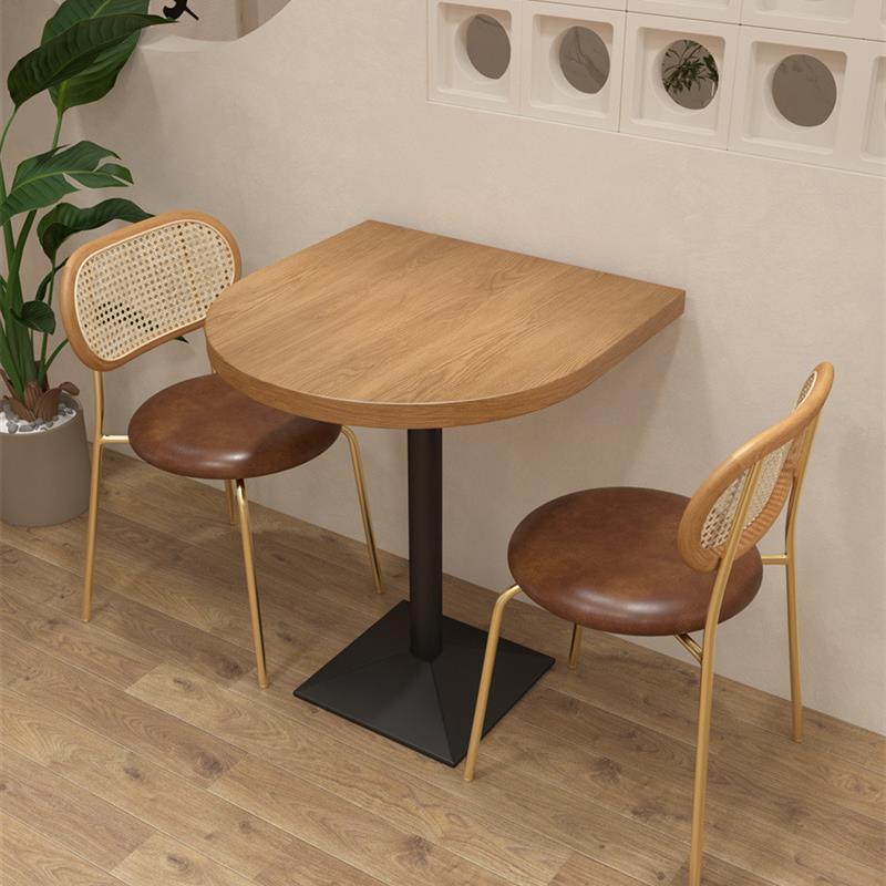 侘寂风奶茶店桌椅组合饭店西餐厅一桌二椅酒吧咖啡厅休闲实木餐桌