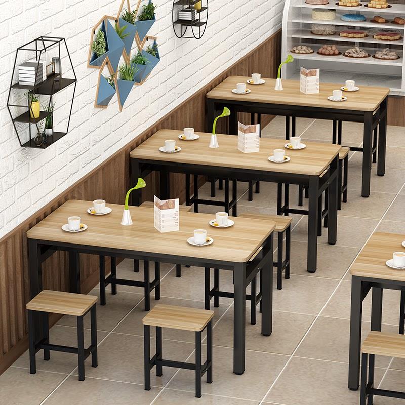 餐桌椅组合商用食堂早餐店饭店快餐小吃店餐饮店铺长方形桌子套装