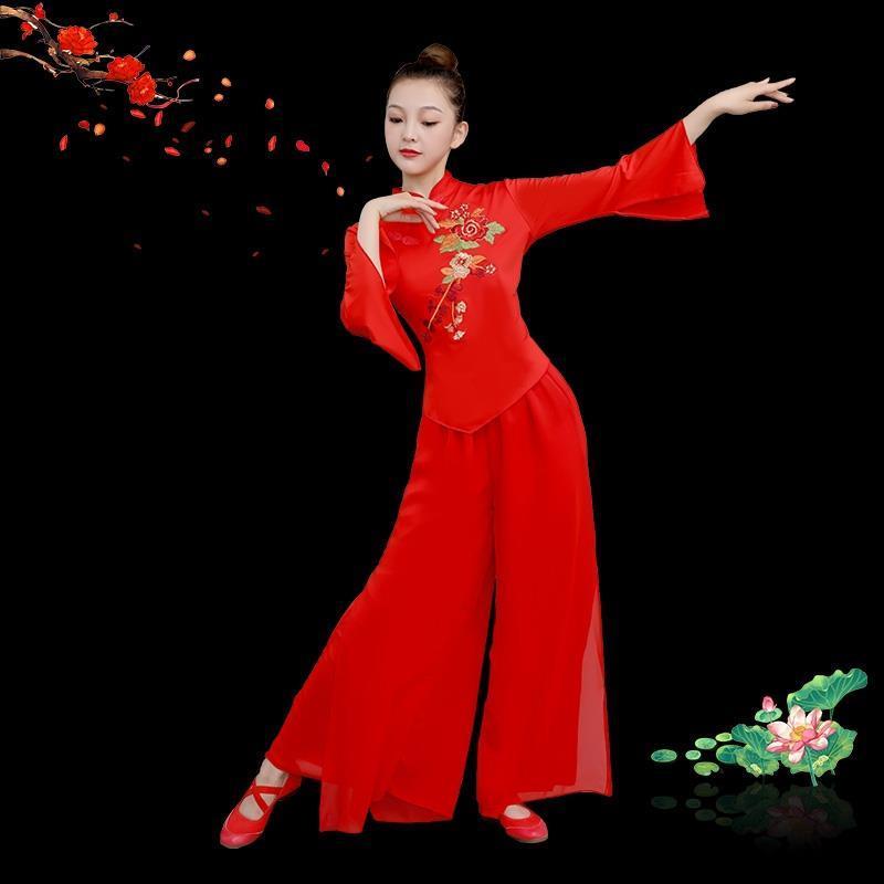 跳广场舞服装女新款套装2025春季中老年秧歌服团体扇子舞蹈演出服