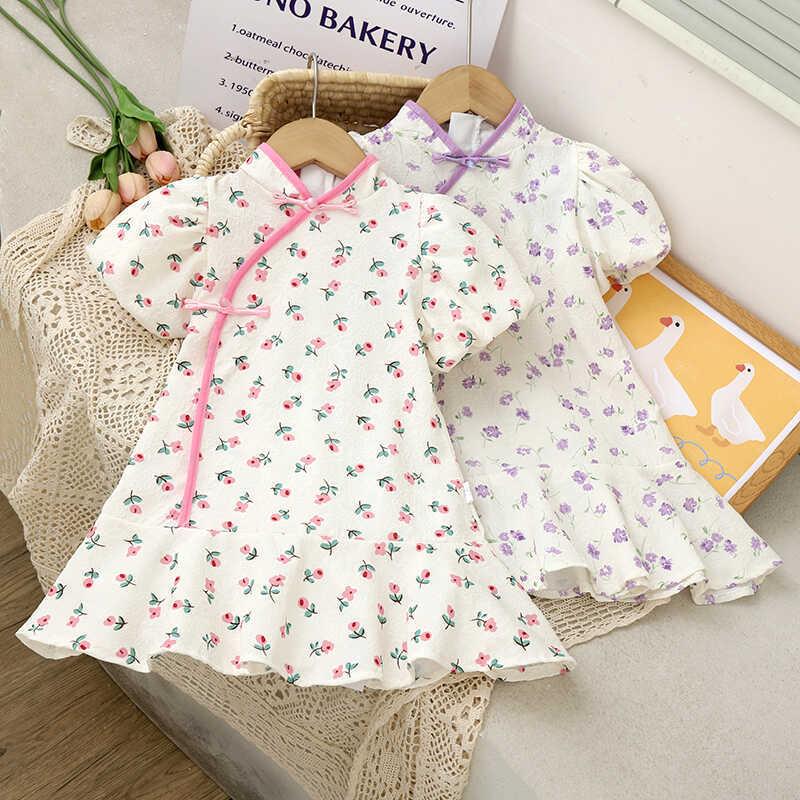 女童连衣裙2024夏装汉服新款旗袍宝宝裙子洋气女孩儿童夏季公主裙