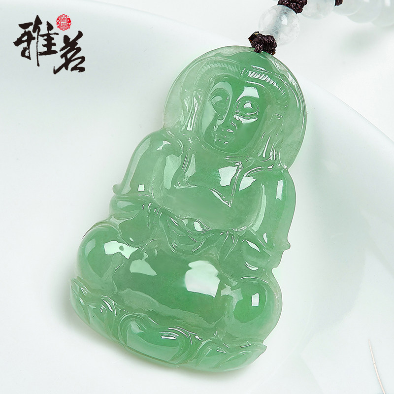 雅茗观音玉坠男款冰种满绿天然翡翠观音吊坠玉坠玉A货玉石玉器在类目 珠宝/钻石/翡翠/黄金, 翡翠（新）, 颈饰中 - 来自Buy2taobao.com提供专业的淘宝代购服务