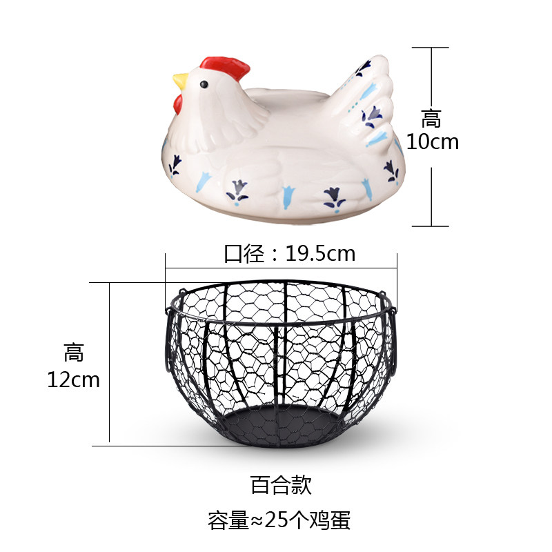 Basket Fruits and vegetables egg Storage basket goods in stock originality Home Furnishing kitchen Glaze Hen Iron art gridin the Tableware , Tableware , Fruit bowl/Fruit plate/Hamper  category - from Buy2taobao.com to provide professional Taobao agent buy service