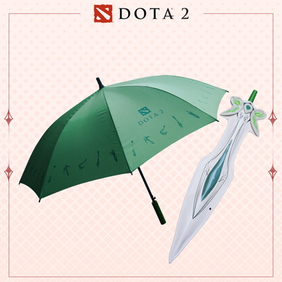 DOTA2 TI周边蝴蝶造型雨伞经典直柄自动伞刀塔长柄晴雨伞官方v社