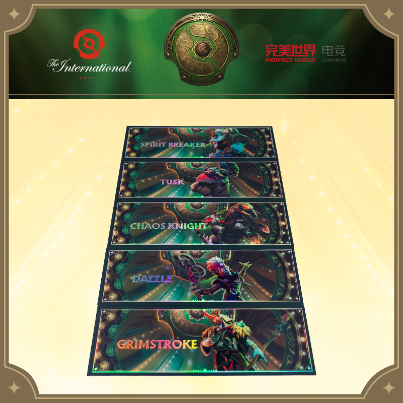 DOTA2周边银卡镭射纪念票刀塔限定七彩透卡TI13主题完美世界电竞