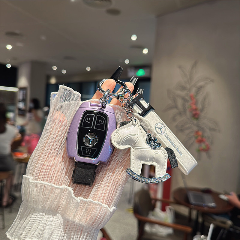 适用奔驰c200I车钥匙套A180壳GLA200扣 GLC260金属GLK300包S级CLA