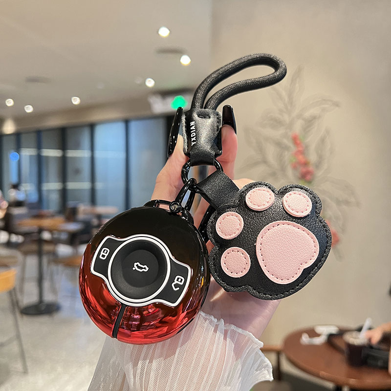 适用奔驰smart精灵一号钥匙套1号3号新款斯马特巴博斯por+扣包壳