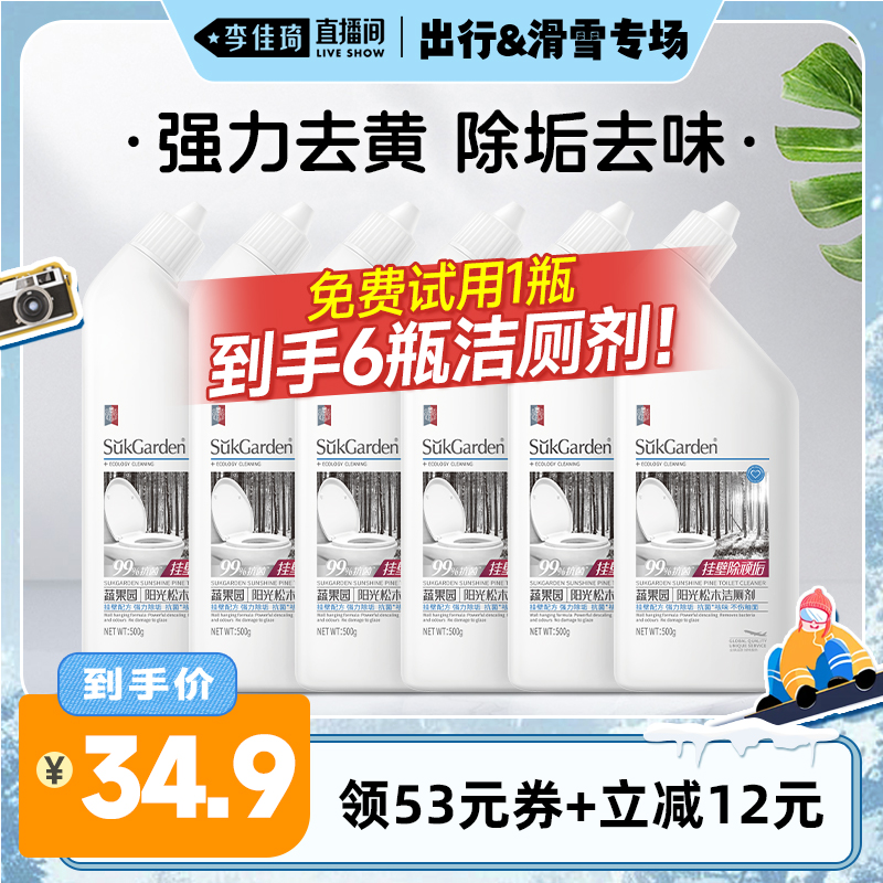 【李佳琦直播间出行&滑雪专场】蔬果园洁厕马桶清洁剂除臭500g*6
