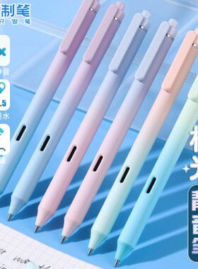 点石极光静音按动中性笔高颜值刷题笔速干碳素笔0.5黑色子弹头水笔简约太空舱签字笔学生用考试用笔DS-0171