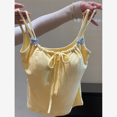 纯欲辣妹蝴蝶结吊带背心