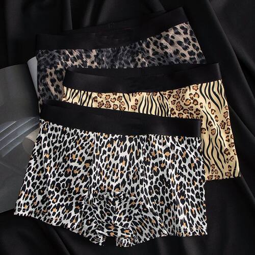 男士夏季内裤豹纹冰丝平