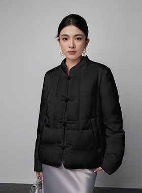 LATTICE TI新中式国风羽绒服女2025新款洋气短款轻便鹅绒服小个子