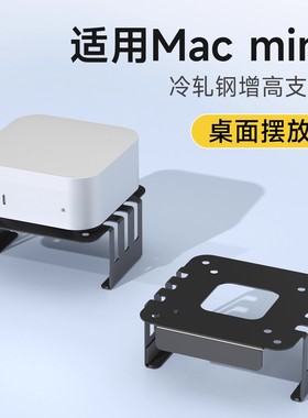 迷你主机支架适用于Mac mini M4/M4 Pro支架金属底座桌面底部显示器背部墙面安装通用收纳支撑架子散热托架