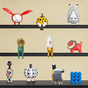 可爱怪兽精灵创意儿童房样板间卡通动物摆件酒柜开放格壁柜摆设