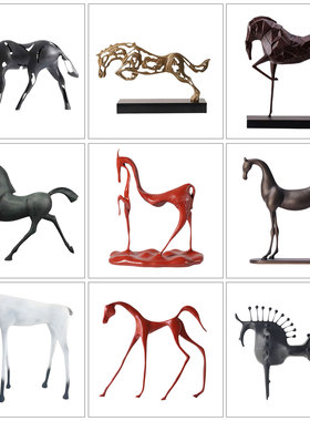 中式美学创意抽象马软装饰品摆件