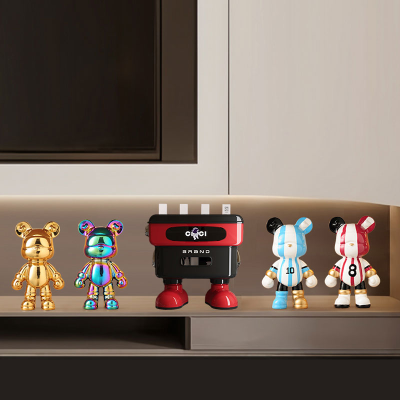 创意路由器遮丑酷酷熊装饰摆件