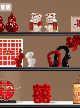 中式婚房红色喜字摆件结婚婚庆