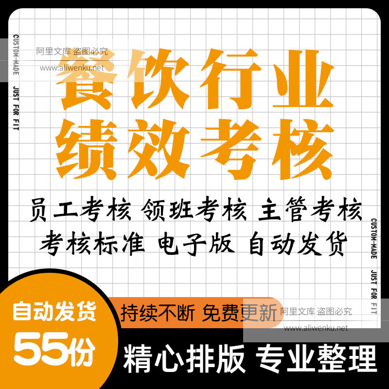 餐厅餐饮行业服务员工领班主管厨师绩效考核评分表格标准管理制度