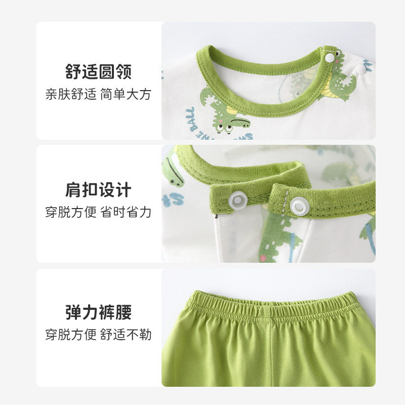 宝宝短袖长裤套装男童夏季薄款女婴儿衣服半袖儿童夏装两件套童装