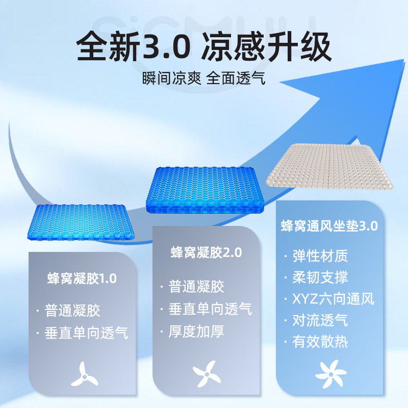 现货透气坐垫通风办公椅凉垫镂空汽车网格蜂窝塑料办公室冰垫夏季