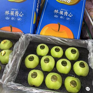 黄胖子林果青心青苹果5斤礼盒装 酥脆多汁雀斑甜苹果水果顺丰包邮