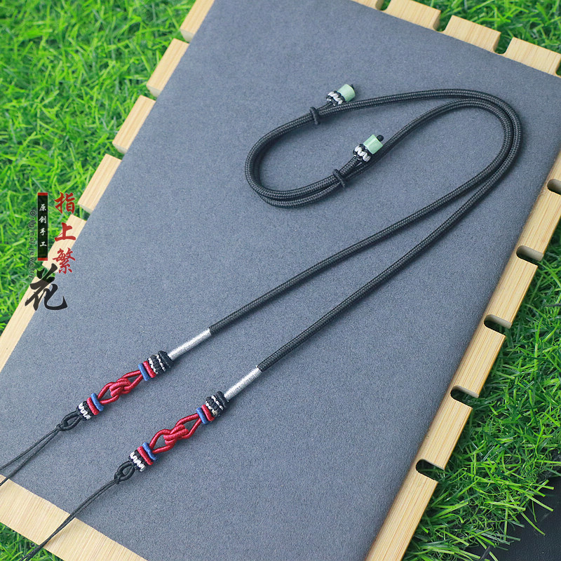 男女款配件半成品绳手工金镶玉翡翠和田玉吊坠挂件绳子佛牌开口款