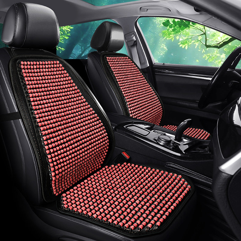 新款汽车坐垫木珠夏季车用实木透气通风腰靠座椅垫大腰靠多件套