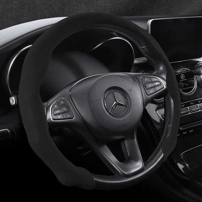 汽车方向盘套翻毛皮四季通用男女超薄防滑透气卡式全包保护把套