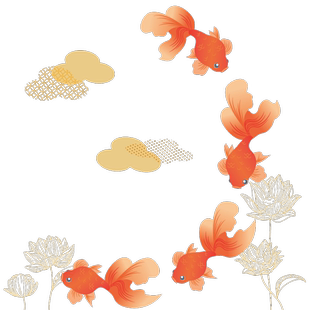 厨房移门玻璃门防撞贴纸大尾金鱼国潮风橱窗玻璃装饰静电贴画窗花