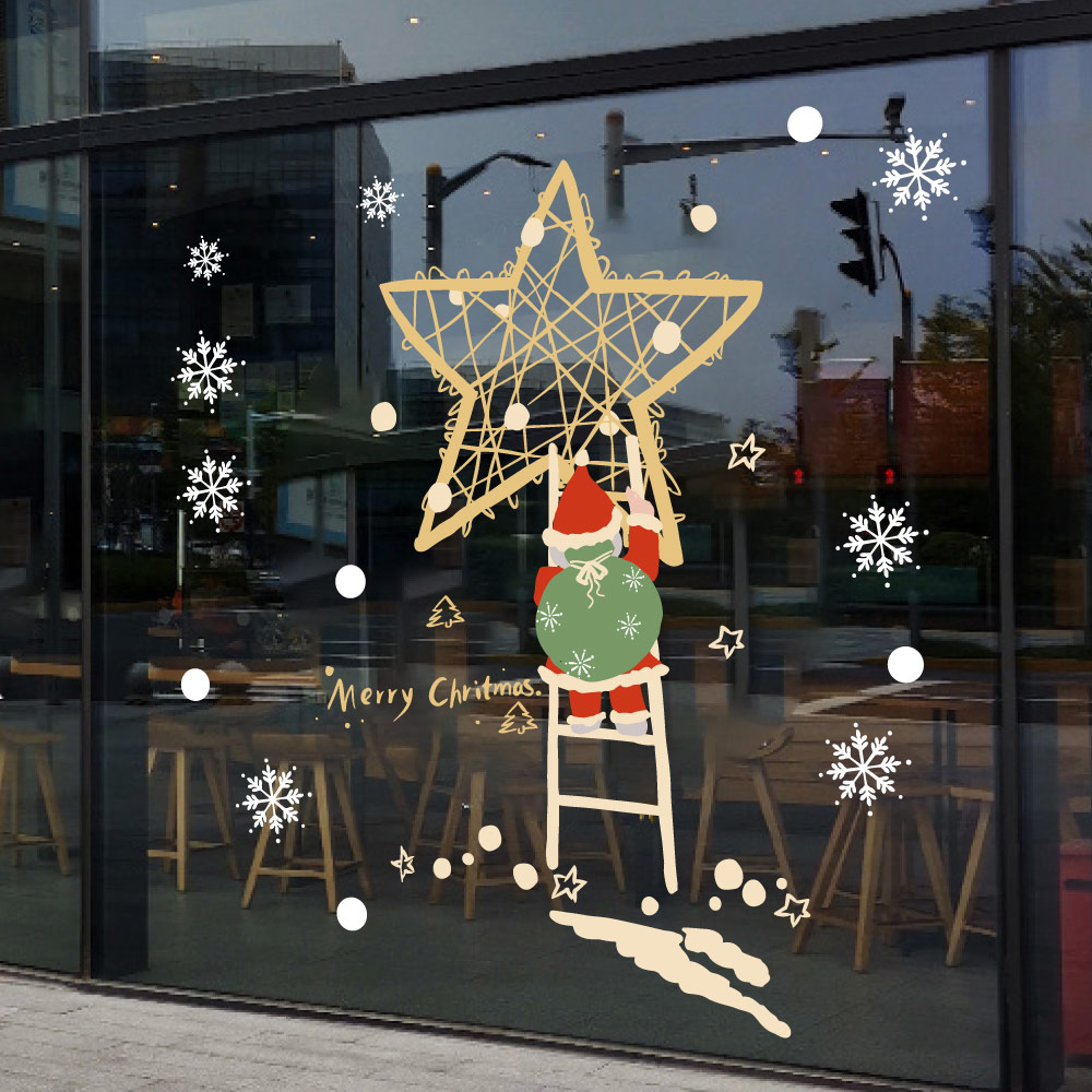 2026圣诞老人橱窗玻璃静电贴