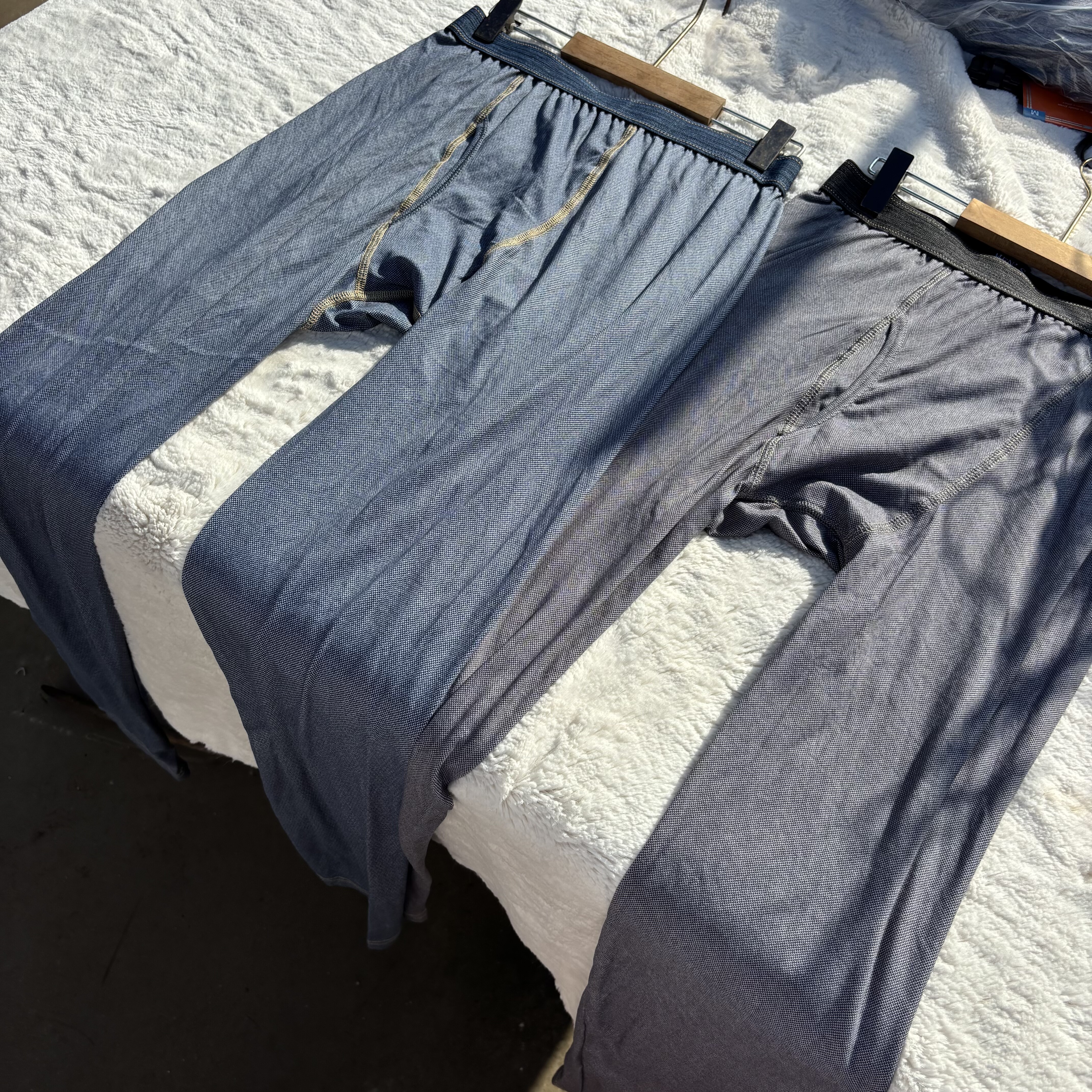 外贸出口日单男士春秋高腰超薄速干松紧腰秋衣秋裤打底长睡裤套装