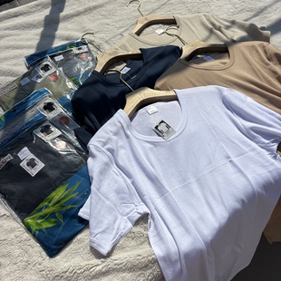 纯棉圆领短袖 外贸男士 白T恤纯色打底上衣 出口中东 100%有机全棉