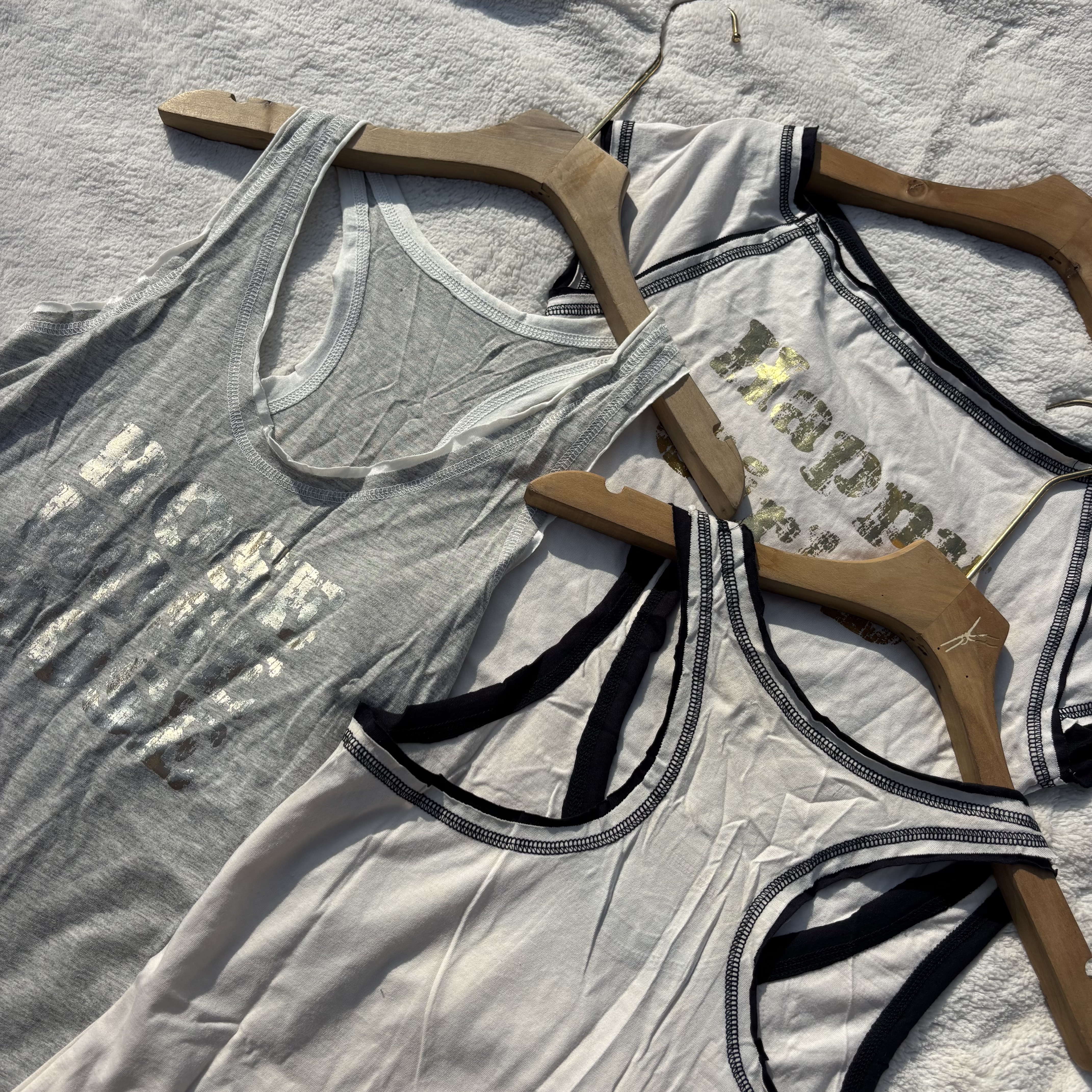 辣妹/外贸日单女士夏季薄款100%纯棉背心短袖T恤无袖修身打底上衣