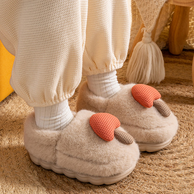 儿童棉拖鞋男童冬季包跟防滑居家室内2025新款棉鞋可爱女孩毛拖鞋